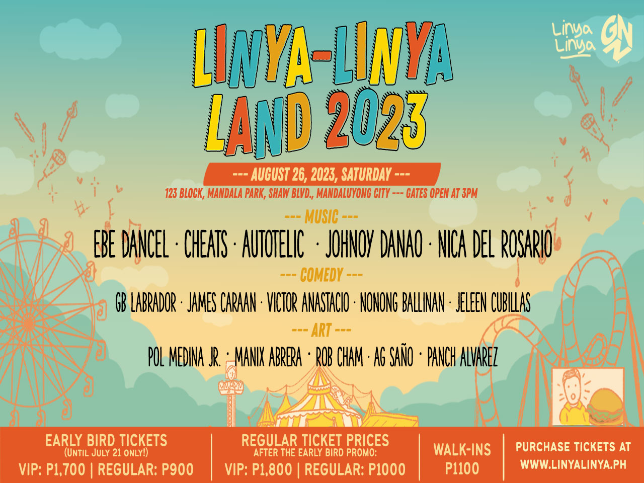 Linya-Linya Land 2023 Returns with the Biggest Names in Music, Comedy, and Art.