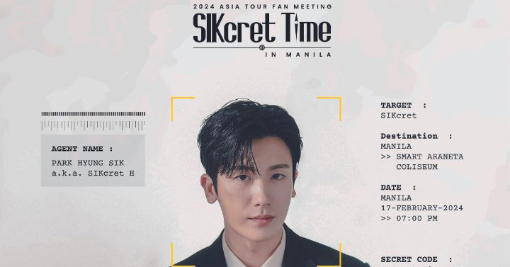 Park Hyung Sik Returns to Manila for “SIKcret Time” Fan Meeting